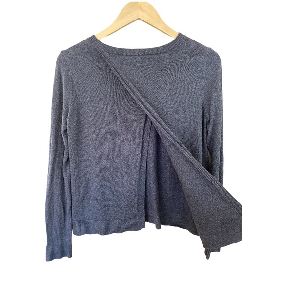 Banana Republic Split Back Lightweight Merino Sweater Slate Blue XS - Picture 4 of 7